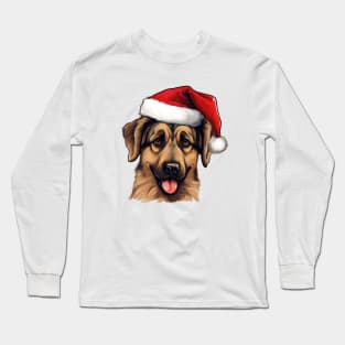 Santa German Shepherd Long Sleeve T-Shirt